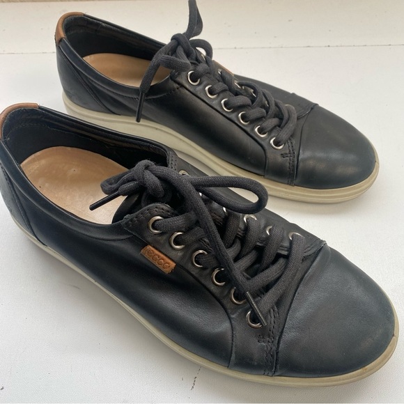 ECCO Danish Soft 7 Design Women’s Black Athletic Leather Sneaker EU 38 US 7 - Picture 3 of 15